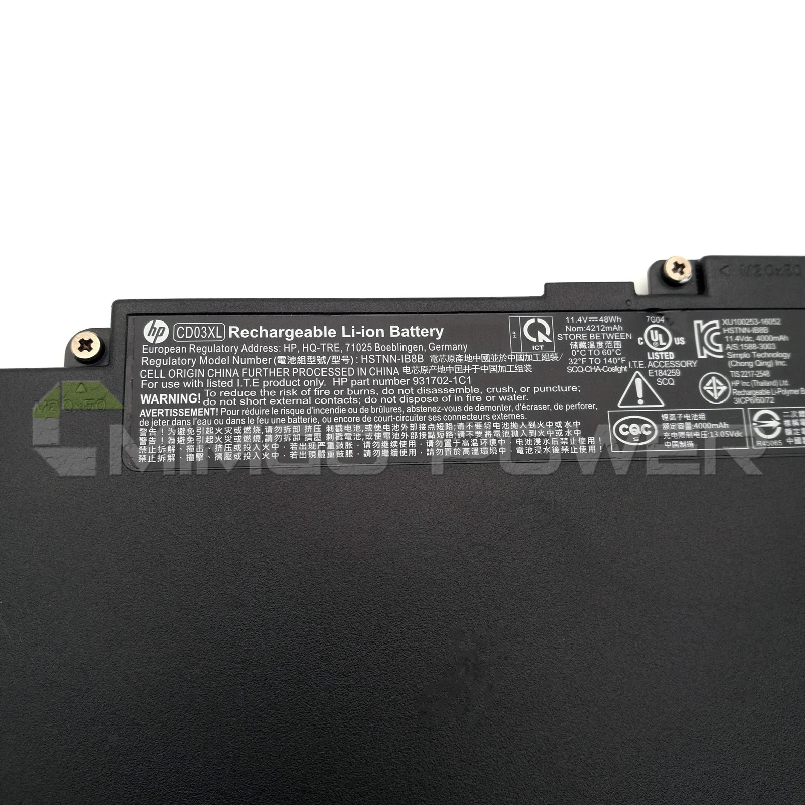 CD03XL INTERNAL BATTERY