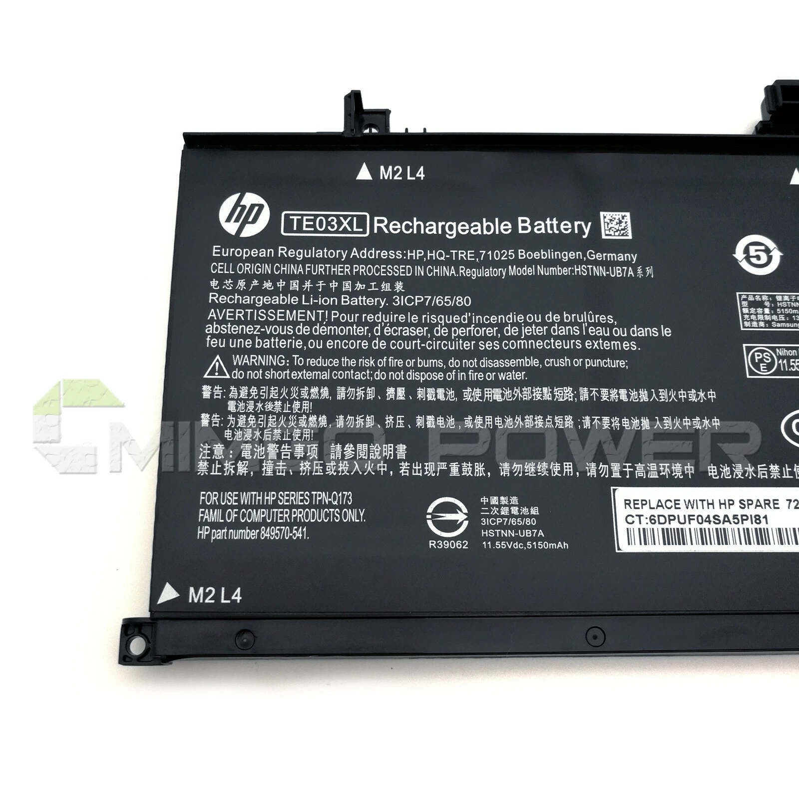 TE03XL INTERNAL BATTERY